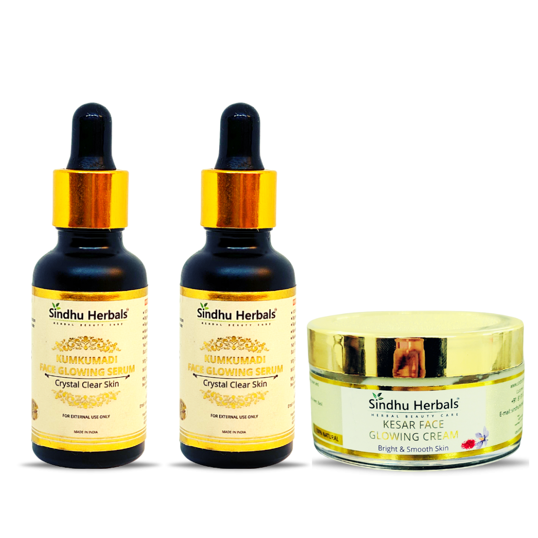 KUMKUMADI FACE GLOWING SERUM AND KESAR FACE GLOWING CREAM COMBO OFFER