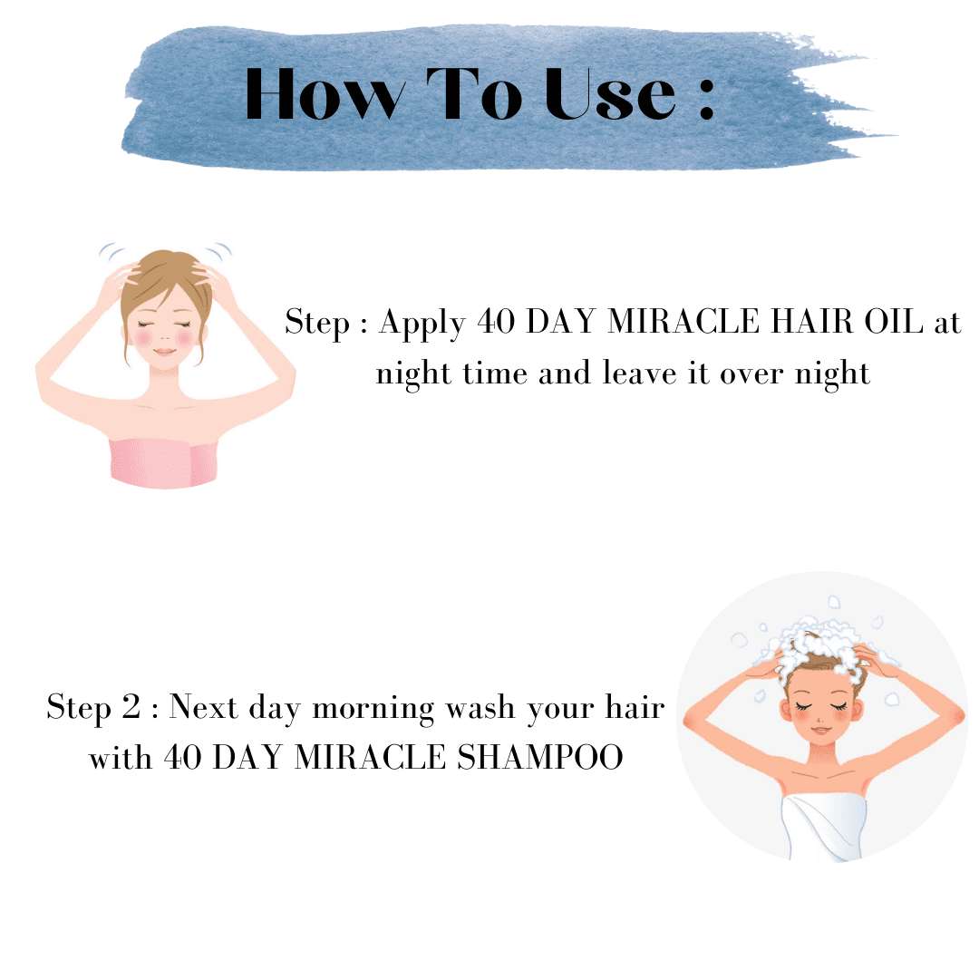 40 DAY MIRACLE HAIR OIL & SHAMPOO WITH GET ONE MULTANI MITTI PACK FREE