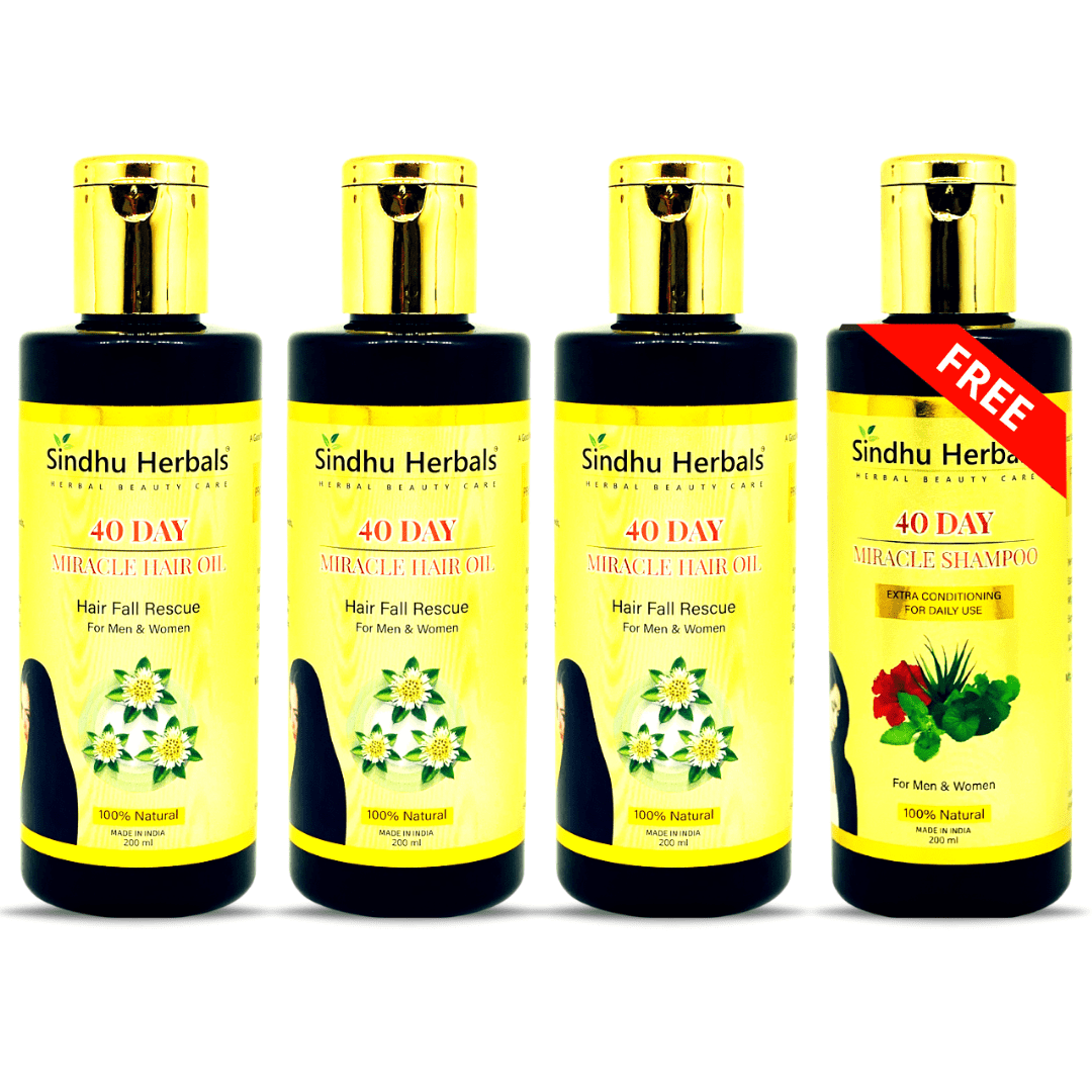 BUY 3 40 DAY MIRACLE HAIR OILS GET 1 SHAMPOO FREE